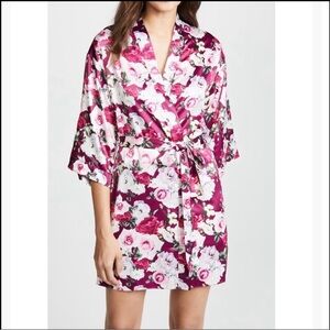 FLORA NIKROOZ | Alejandra Floral Satin Charmeuse Robe